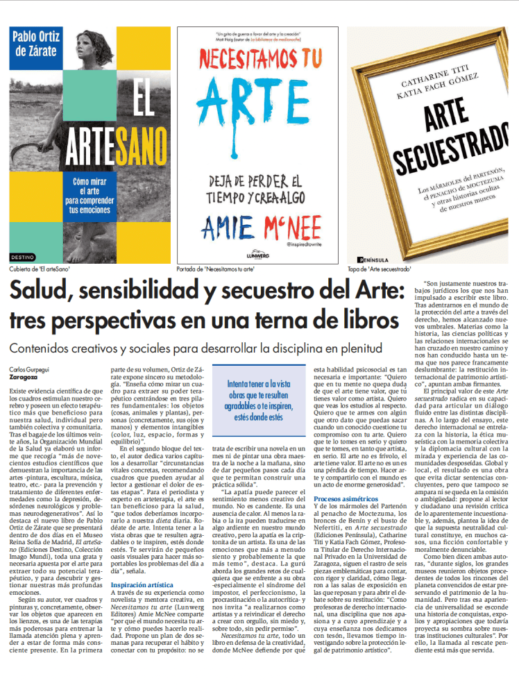 •	Salud, sensibilidad y secuestro del Arte, Diario de Teruel, 25 January 2026
